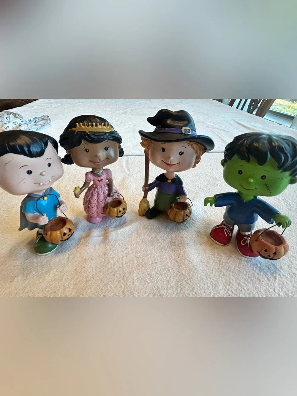 Whimsical Spooky Halloween Figurines Trick or Treaters - Set of 4